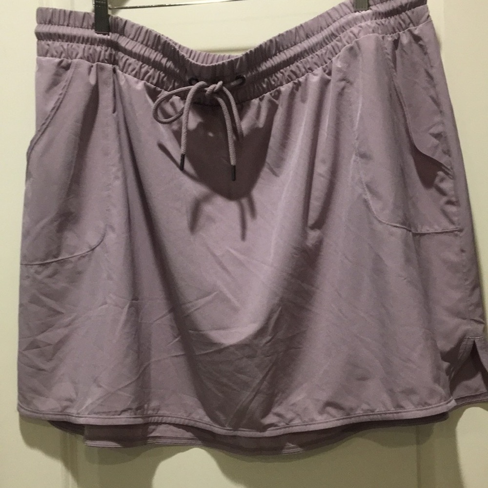 Ideology womens Drawstring elastic waistband skirt lavender w/ pockets size 3X